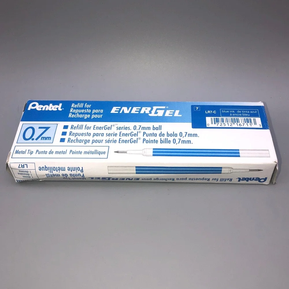 Pentel EnerGel Refills‎ LR7-C Blue Ink 0.7mm Metal Tip 1 Dozen 12 Count Box